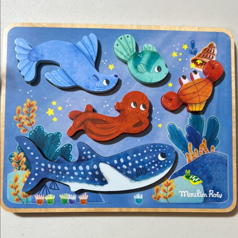 Moulin Roty Sensory Wood Puzzle Les Adventures de Paulie